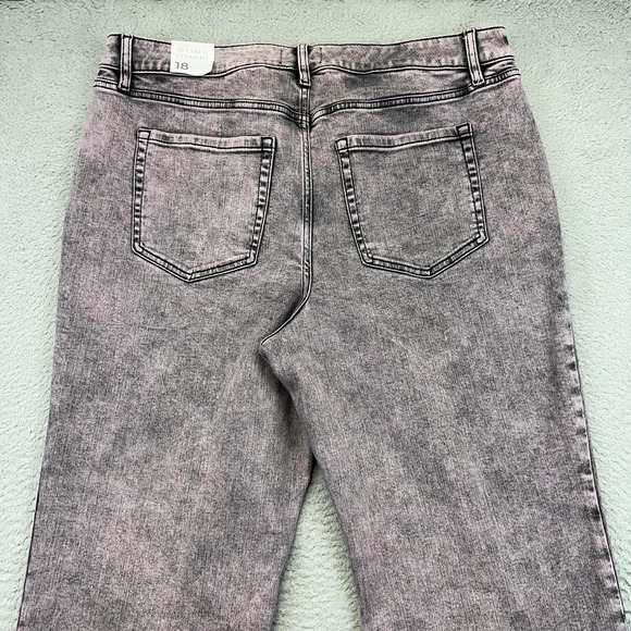Lane Bryant Jeans Womens 18 Short Gray Black Wash Signature Fit Relaxed Straight - Picture 6 of 15